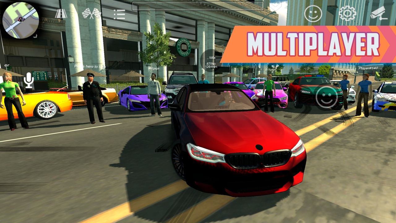 Players gathering around cars in multiplayer