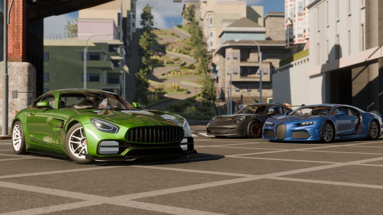 Car meet in the city square