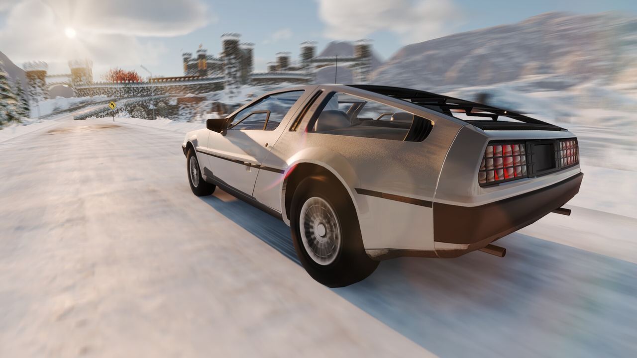 Rally driving on a snowy mountain road